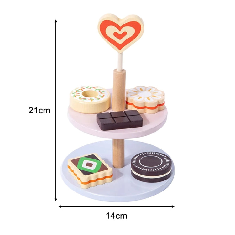 Children Pretend Play Simulation Afternoon Tea Dual Tier Dessert Rack Boys And Girls Kitchen Toys
