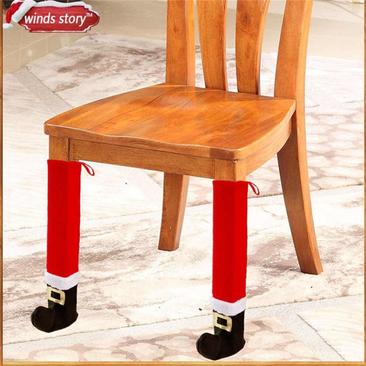 4pcs /Set Christmas Tables Chairs Leg Cover Floor Protectors