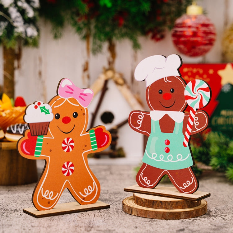 Gingerbread Man Wooden Ornament Christmas Decoration Supplies