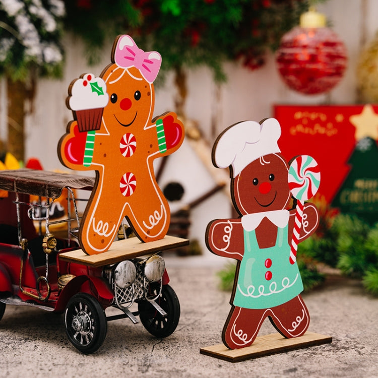 Gingerbread Man Wooden Ornament Christmas Decoration Supplies