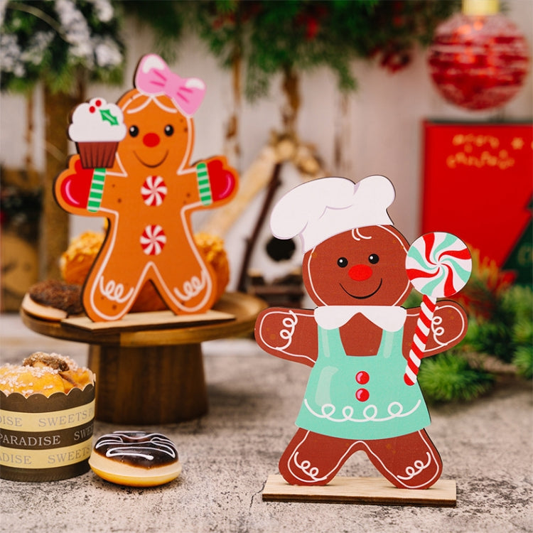 Gingerbread Man Wooden Ornament Christmas Decoration Supplies