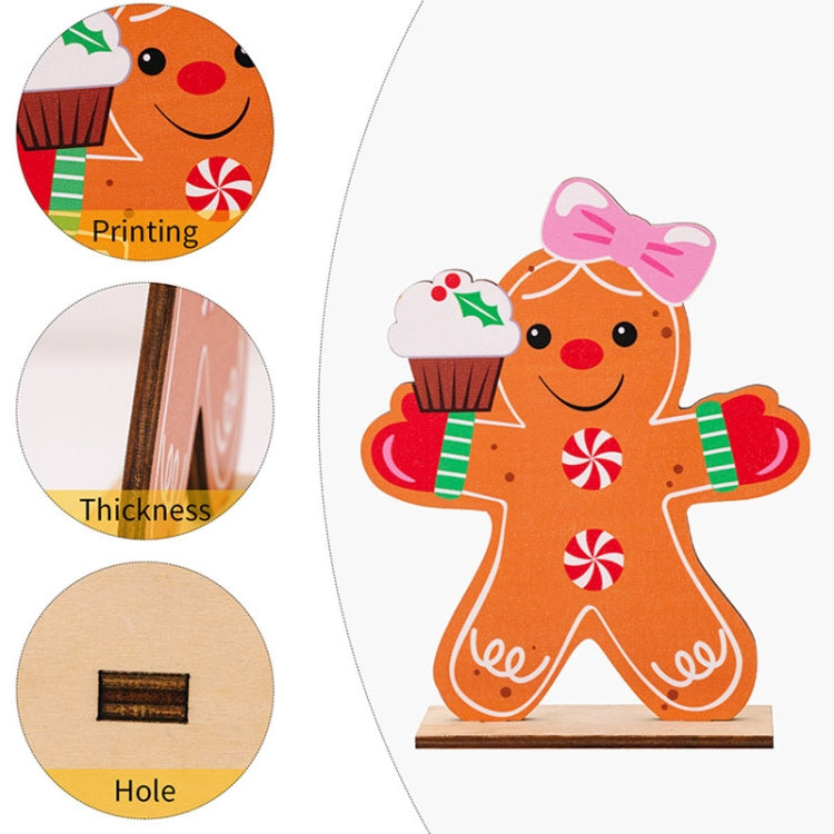 Gingerbread Man Wooden Ornament Christmas Decoration Supplies