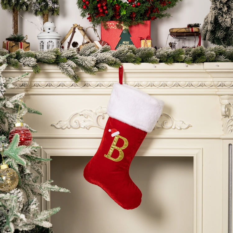 Velvet Alphabet Stock Christmas Decoration Supplies DIY Gift Stock, Style: B