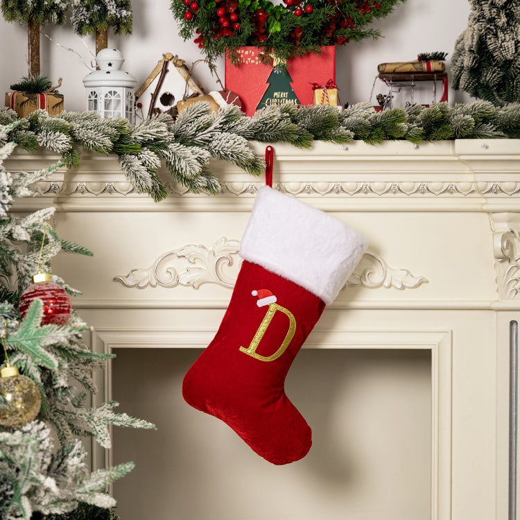 Velvet Alphabet Stock Christmas Decoration Supplies DIY Gift Stock, Style: D