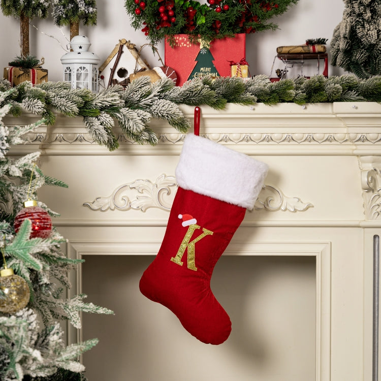 Velvet Alphabet Stock Christmas Decoration Supplies DIY Gift Stock, Style: K