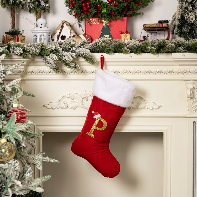 Velvet Alphabet Stock Christmas Decoration Supplies DIY Gift Stock, Style: P