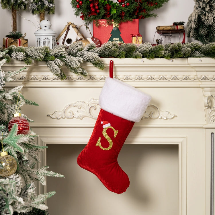 Velvet Alphabet Stock Christmas Decoration Supplies DIY Gift Stock, Style: S