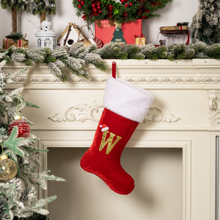 Velvet Alphabet Stock Christmas Decoration Supplies DIY Gift Stock, Style: W