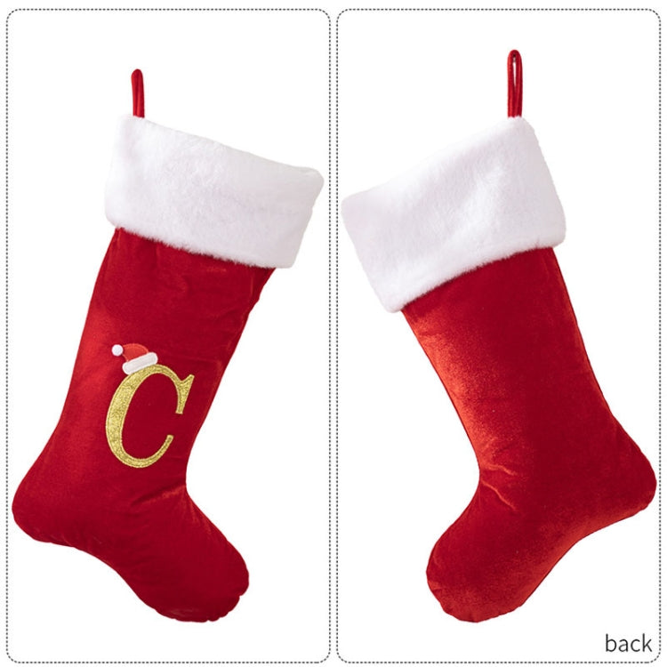 Velvet Alphabet Stock Christmas Decoration Supplies DIY Gift Stock, Style: R