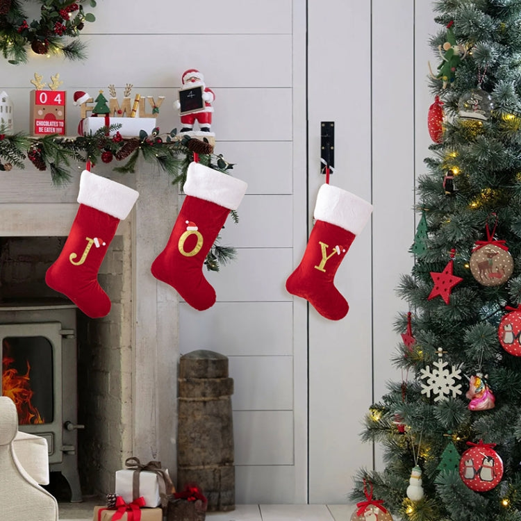 Velvet Alphabet Stock Christmas Decoration Supplies DIY Gift Stock, Style: U