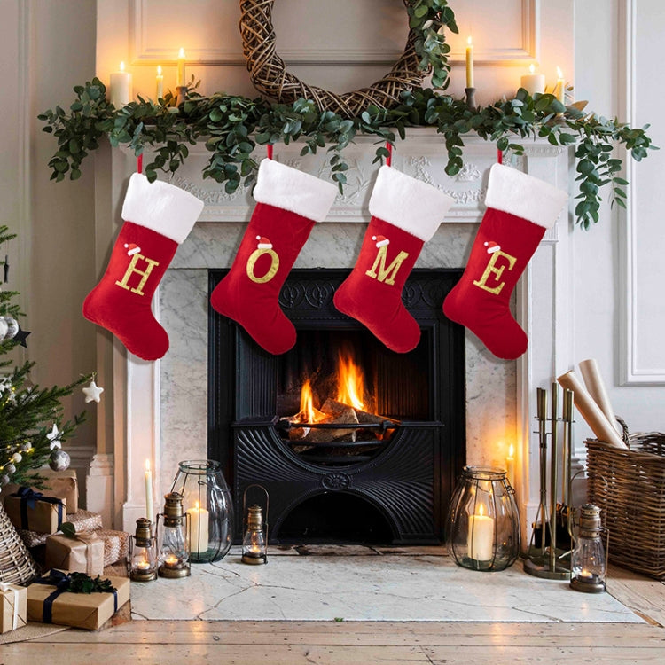Velvet Alphabet Stock Christmas Decoration Supplies DIY Gift Stock, Style: L