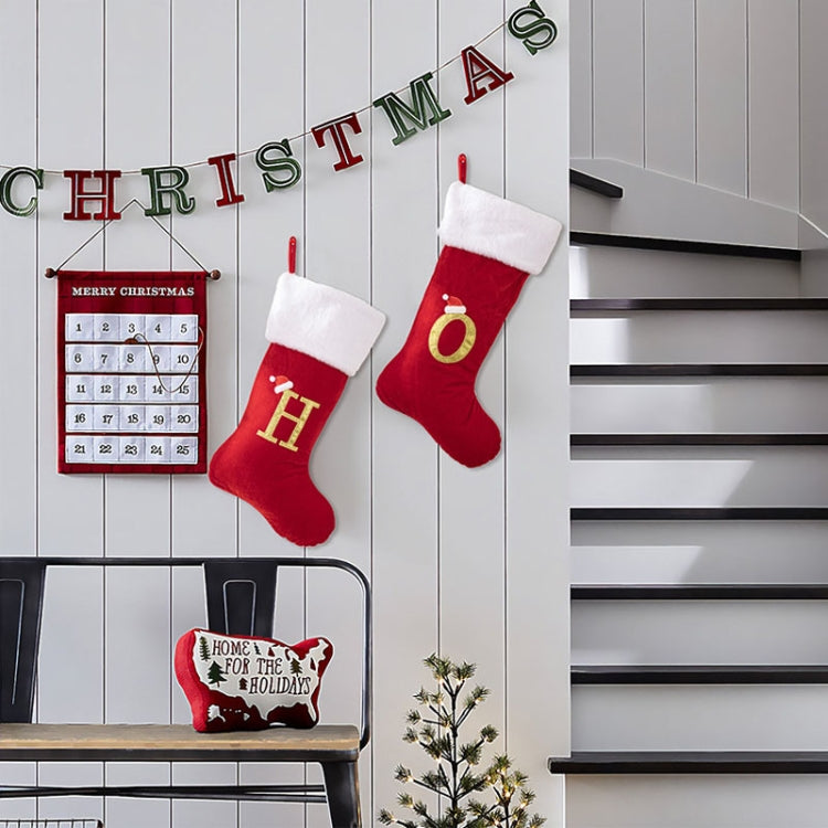 Velvet Alphabet Stock Christmas Decoration Supplies DIY Gift Stock, Style: A