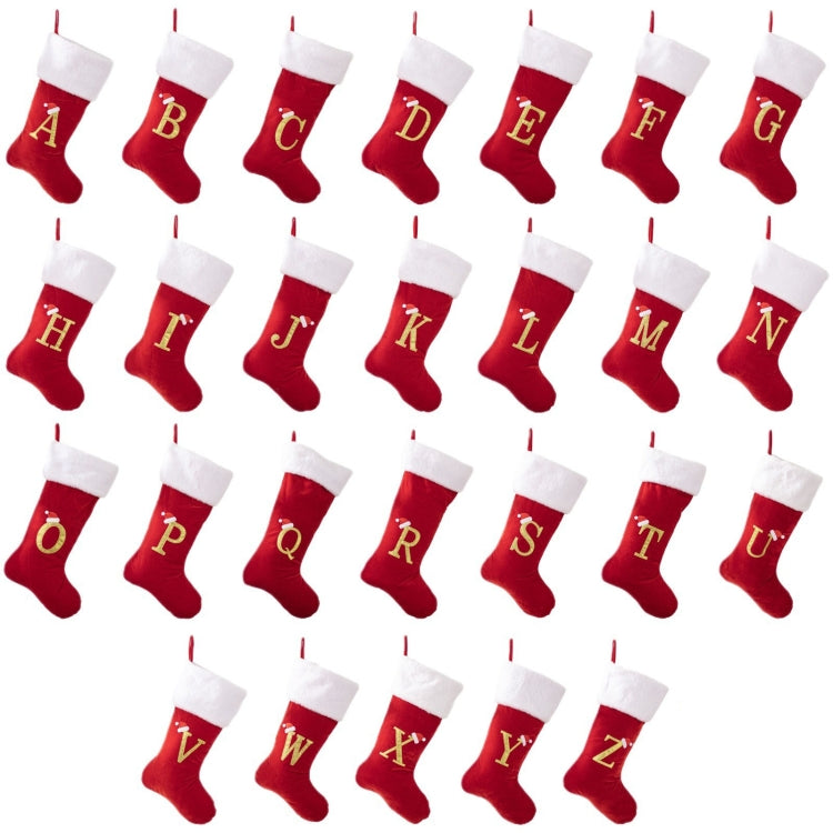 Velvet Alphabet Stock Christmas Decoration Supplies DIY Gift Stock, Style: K