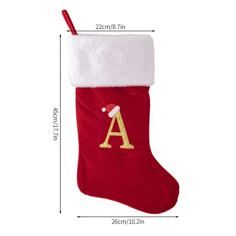 Velvet Alphabet Stock Christmas Decoration Supplies DIY Gift Stock, Style: S