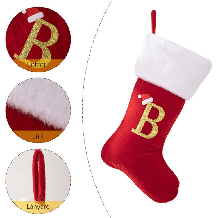 Velvet Alphabet Stock Christmas Decoration Supplies DIY Gift Stock, Style: E