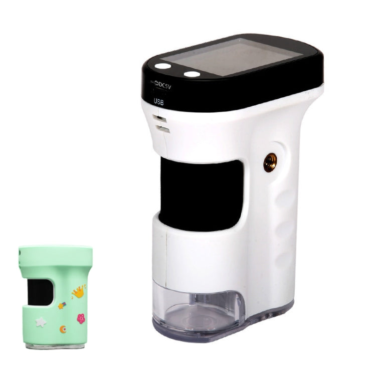Portable Student Biological Experiment Observation Handheld Microscope, Model: YM240+Green Silicone Case