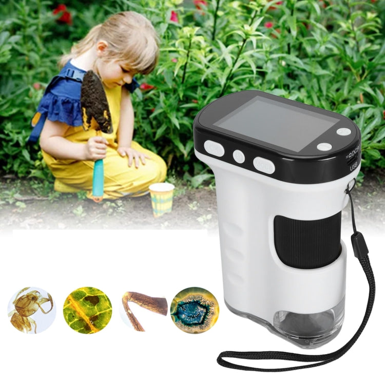 Portable Student Biological Experiment Observation Handheld Microscope, Model: YM240+Green Silicone Case+32G TF Card
