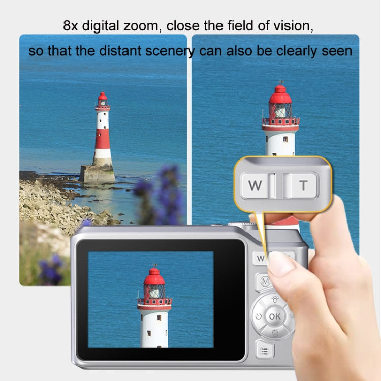 1080P HD Student Retro Digital Card Camera, Color: White