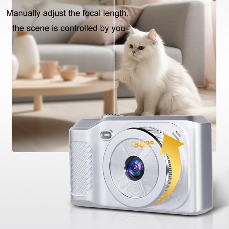 1080P HD Student Retro Digital Card Camera, Color: White