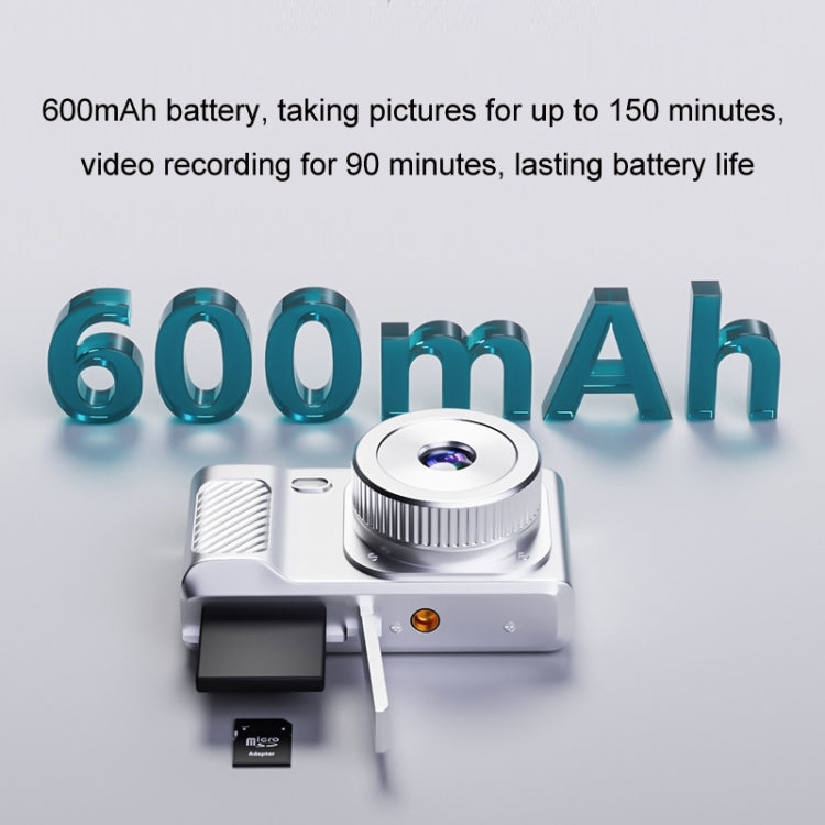 1080P HD Student Retro Digital Card Camera, Color: White+32G
