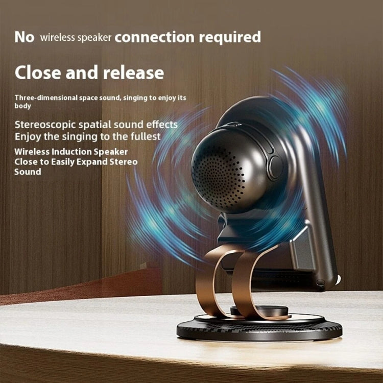 Portable Induction Bluetooth Speaker Rotating Mobile Phone Tablet Stand, Spec: Wireless Charging