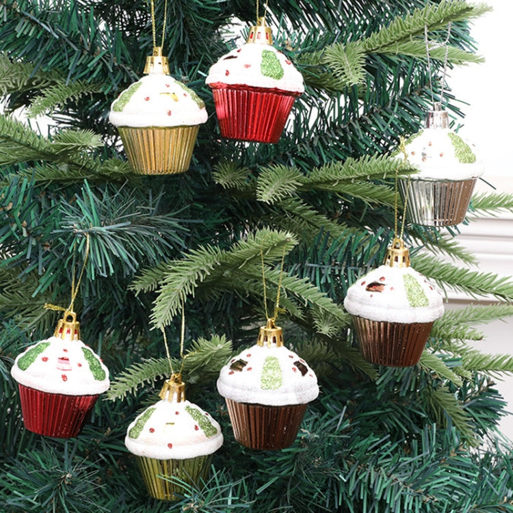 4pcs /Box Glossy Round Pastry Christmas Balls Painted Christmas Tree Hanging Decoration