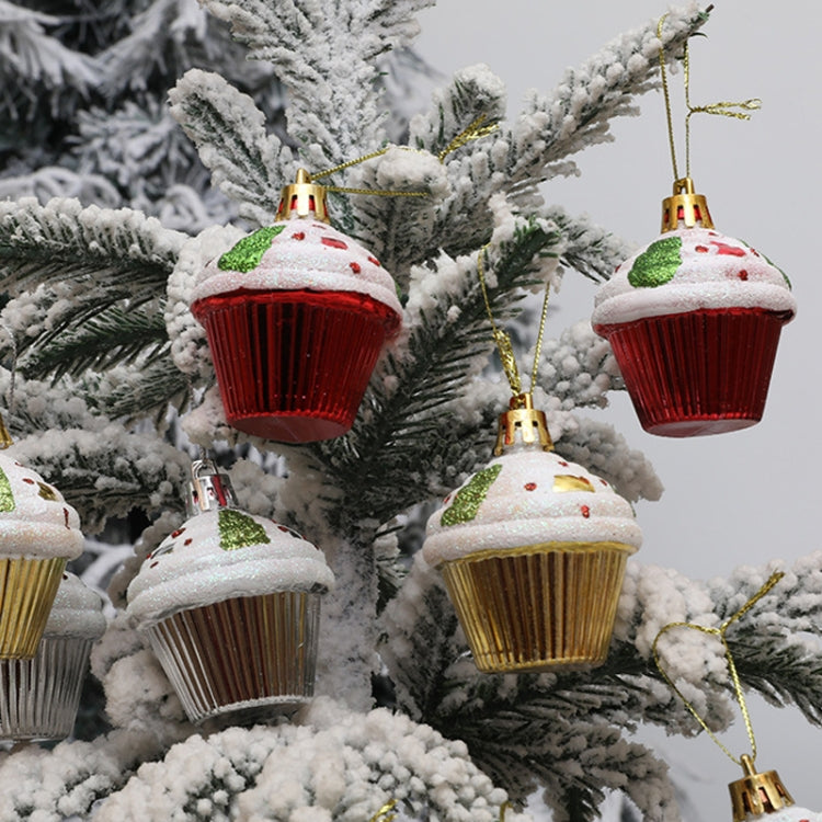 4pcs /Box Glossy Round Pastry Christmas Balls Painted Christmas Tree Hanging Decoration