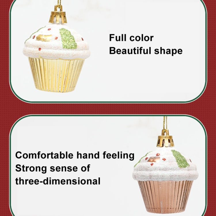4pcs /Box Glossy Round Pastry Christmas Balls Painted Christmas Tree Hanging Decoration