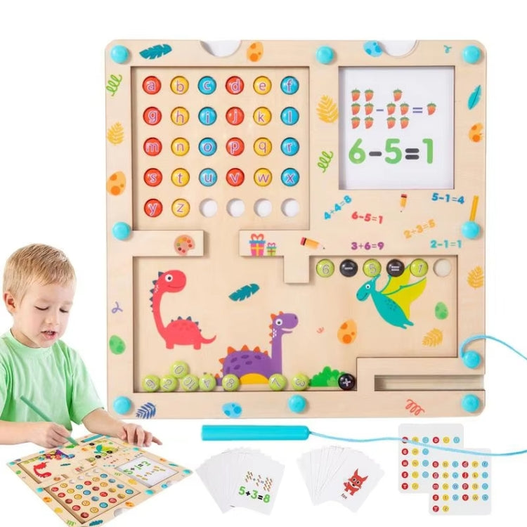 3 In 1 Wooden Magnetic Counting Math Toys Dual Sided Alphabets Numbers Children Learning Educational Toy - Colorful
