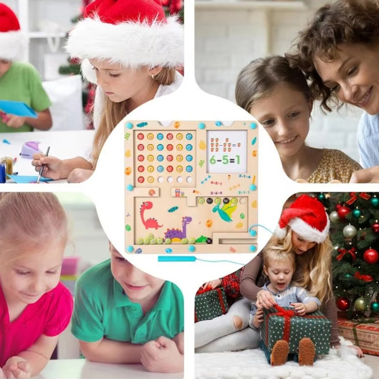 3 In 1 Wooden Magnetic Counting Math Toys Dual Sided Alphabets Numbers Children Learning Educational Toy - Colorful