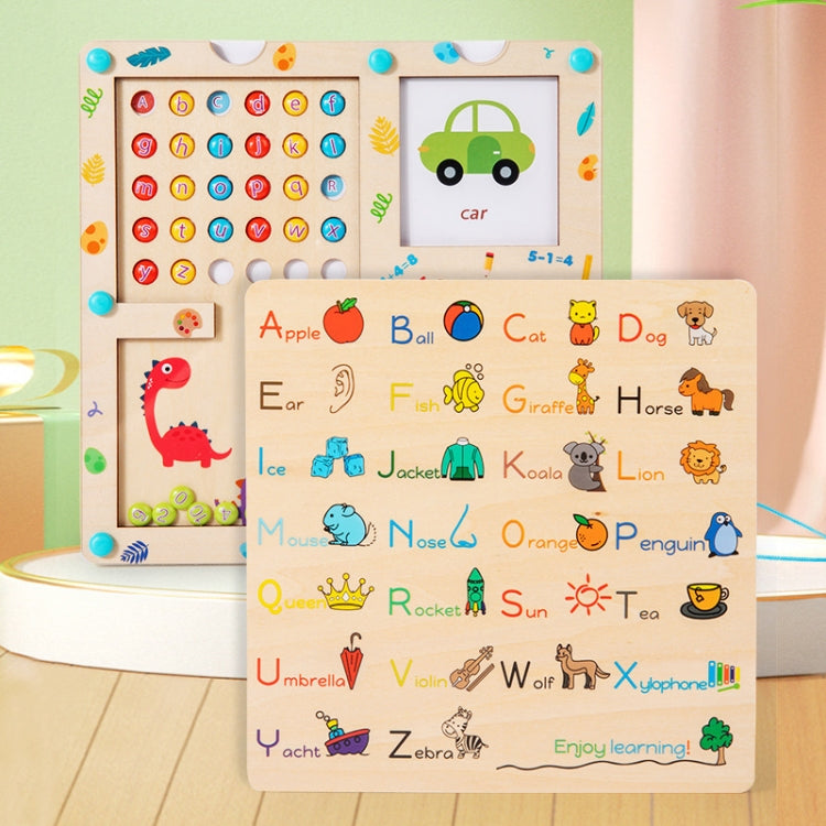3 In 1 Wooden Magnetic Counting Math Toys Dual Sided Alphabets Numbers Children Learning Educational Toy - Colorful