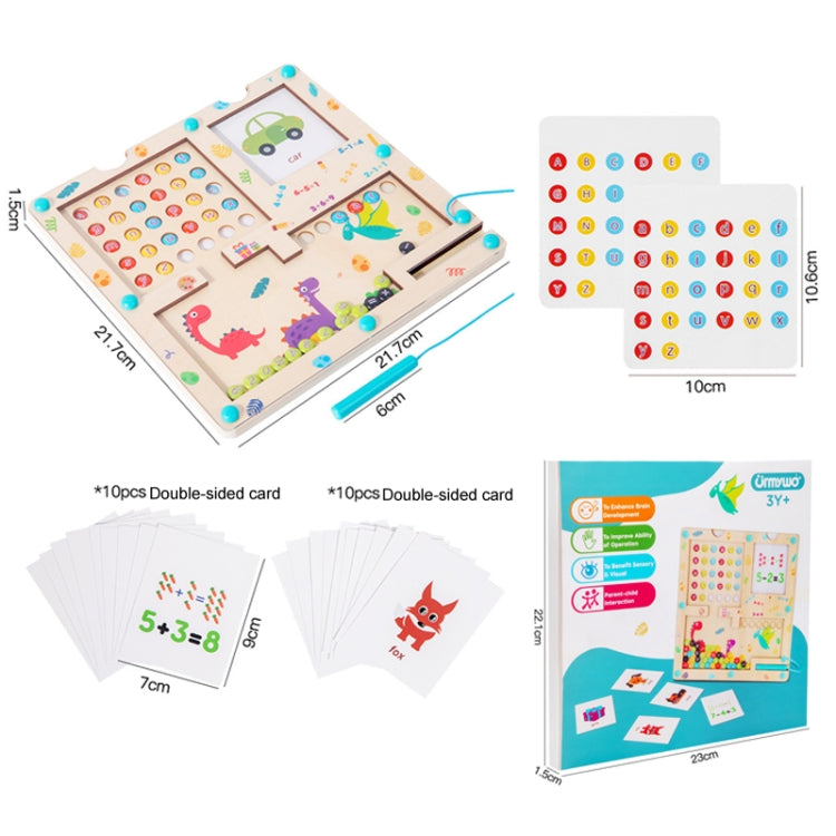3 In 1 Wooden Magnetic Counting Math Toys Dual Sided Alphabets Numbers Children Learning Educational Toy - Colorful