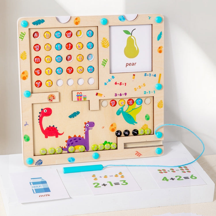 3 In 1 Wooden Magnetic Counting Math Toys Dual Sided Alphabets Numbers Children Learning Educational Toy - Colorful