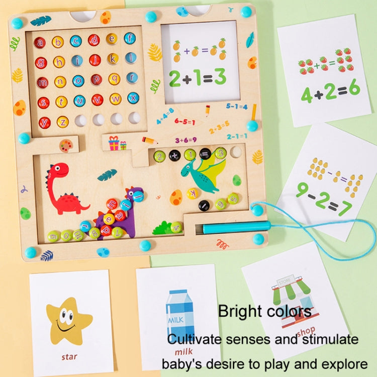 3 In 1 Wooden Magnetic Counting Math Toys Dual Sided Alphabets Numbers Children Learning Educational Toy - Colorful