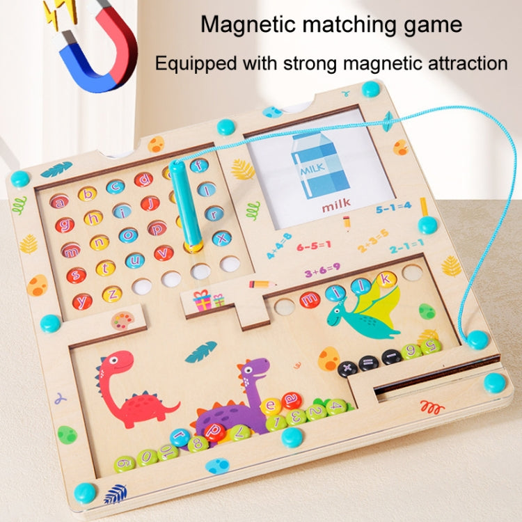 3 In 1 Wooden Magnetic Counting Math Toys Dual Sided Alphabets Numbers Children Learning Educational Toy - Colorful