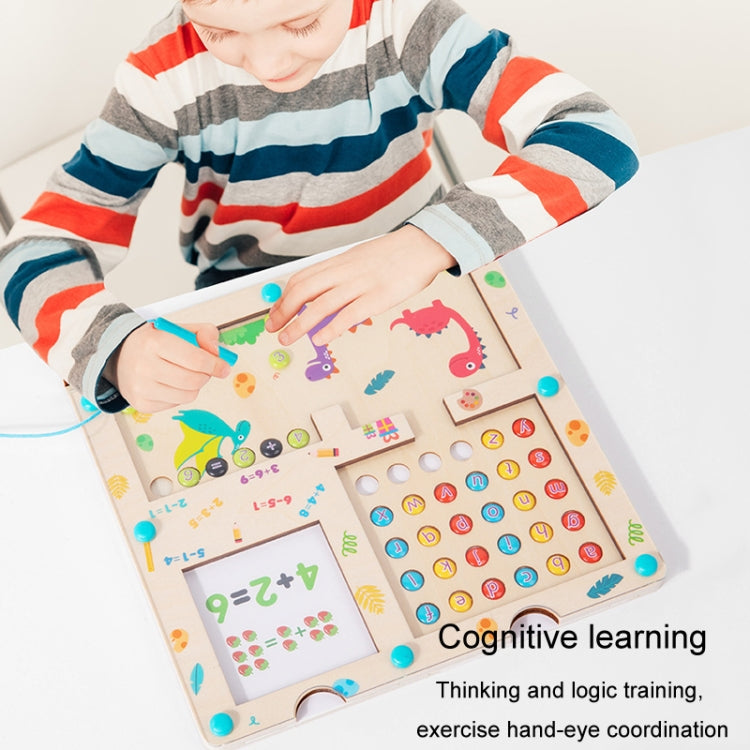 3 In 1 Wooden Magnetic Counting Math Toys Dual Sided Alphabets Numbers Children Learning Educational Toy - Colorful