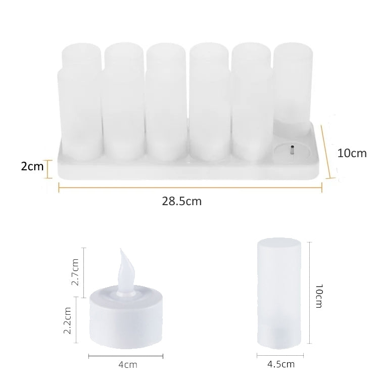 12pcs /Set Rechargeable Candle Lamp Colorful Lighting Romantic Holiday Light with Remote Control