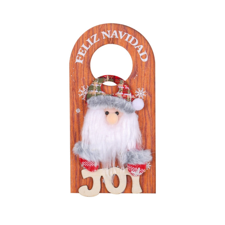 Christmas Cartoon Door Handle Wooden Plaque Hanging Decoration