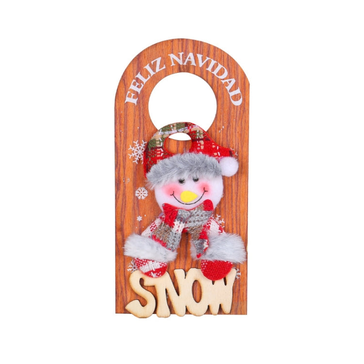 Christmas Cartoon Door Handle Wooden Plaque Hanging Decoration