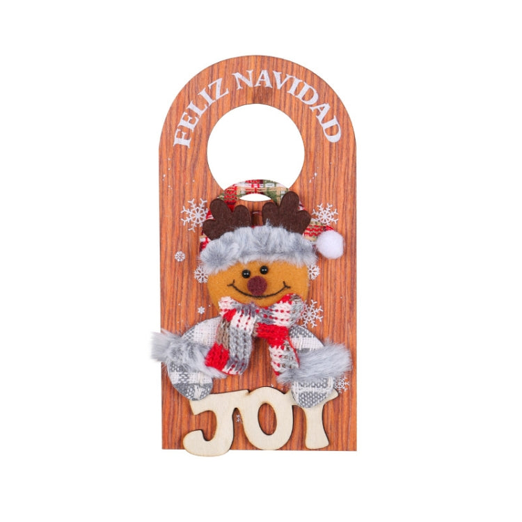 Christmas Cartoon Door Handle Wooden Plaque Hanging Decoration