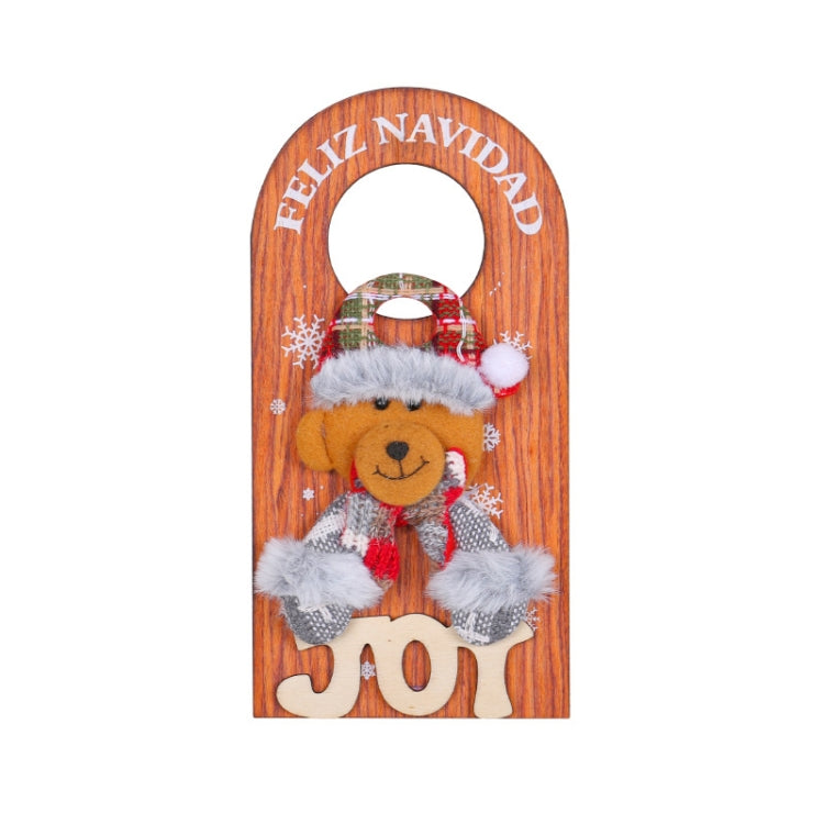 Christmas Cartoon Door Handle Wooden Plaque Hanging Decoration