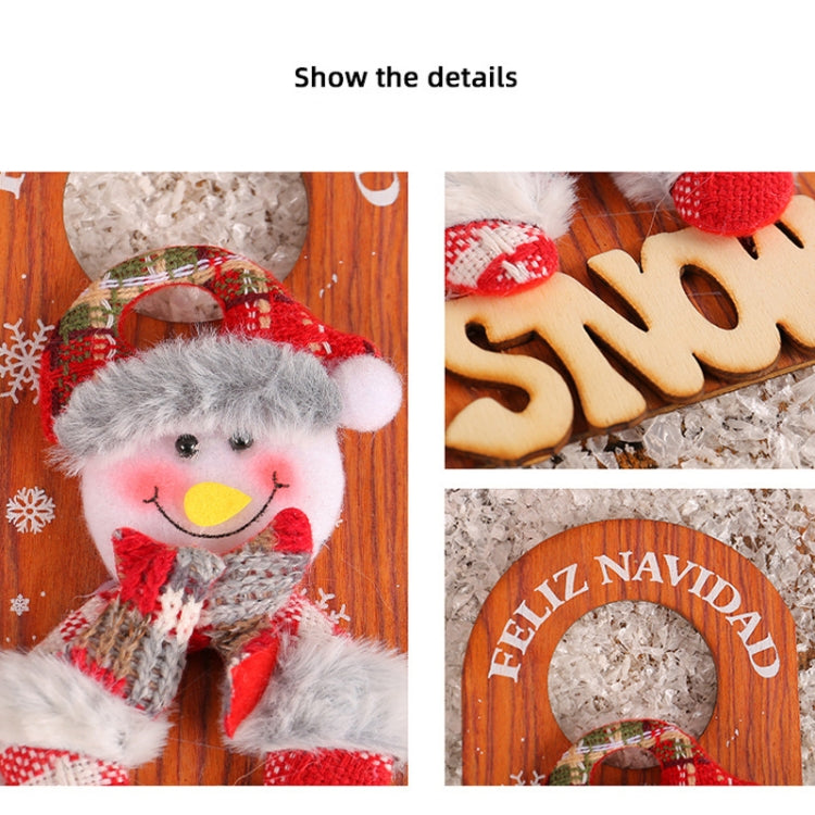 Christmas Cartoon Door Handle Wooden Plaque Hanging Decoration