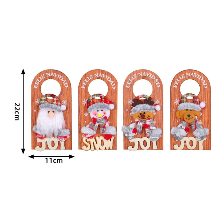 Christmas Cartoon Door Handle Wooden Plaque Hanging Decoration