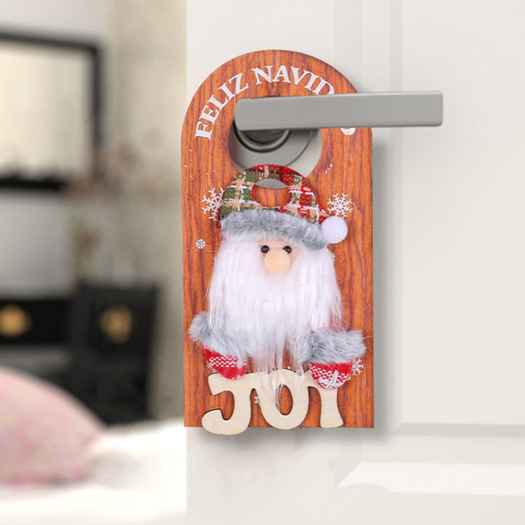 Christmas Cartoon Door Handle Wooden Plaque Hanging Decoration
