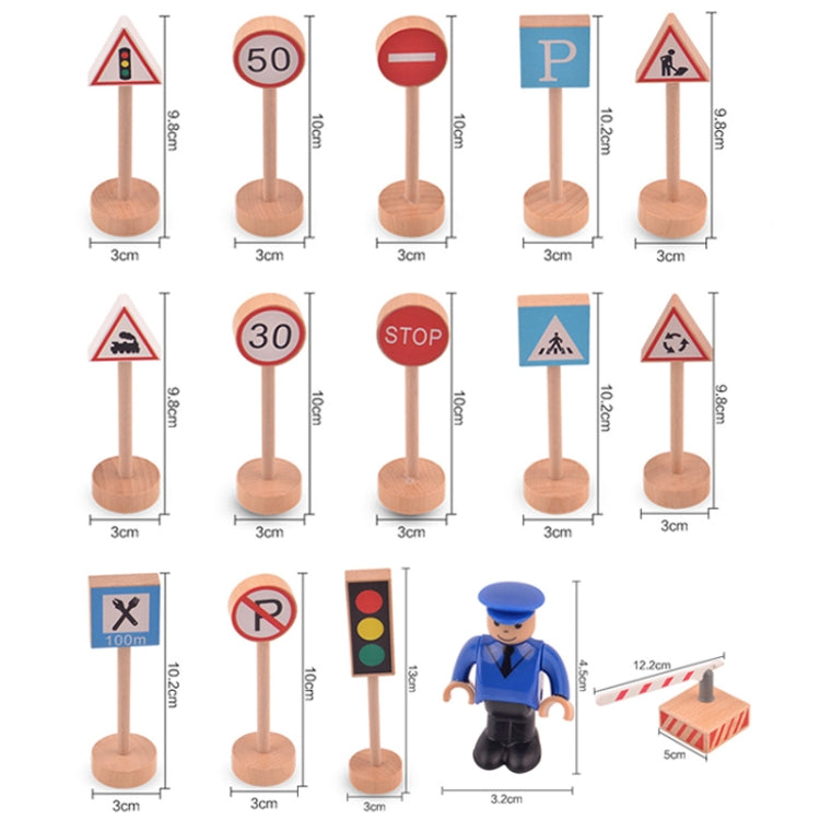 16pcs /Set Children Wooden Toy Street Traffic Signs Model Cars Early Learning Safety Cognitive Road Signs