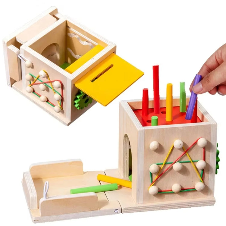 8 In 1 Montessori Sorting Matching Educational Toys Pull Carrots Children Catching Worms Fishing Puzzle Nail Board Coin Box