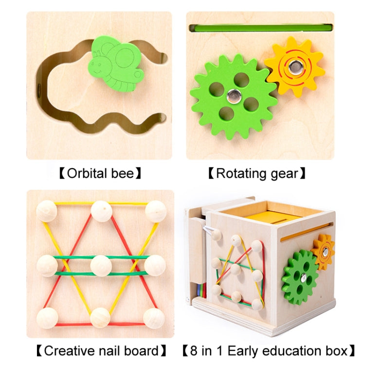 8 In 1 Montessori Sorting Matching Educational Toys Pull Carrots Children Catching Worms Fishing Puzzle Nail Board Coin Box