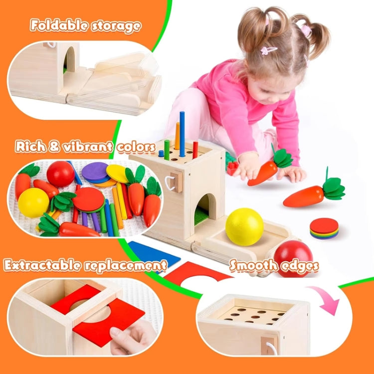 8 In 1 Montessori Sorting Matching Educational Toys Pull Carrots Children Catching Worms Fishing Puzzle Nail Board Coin Box
