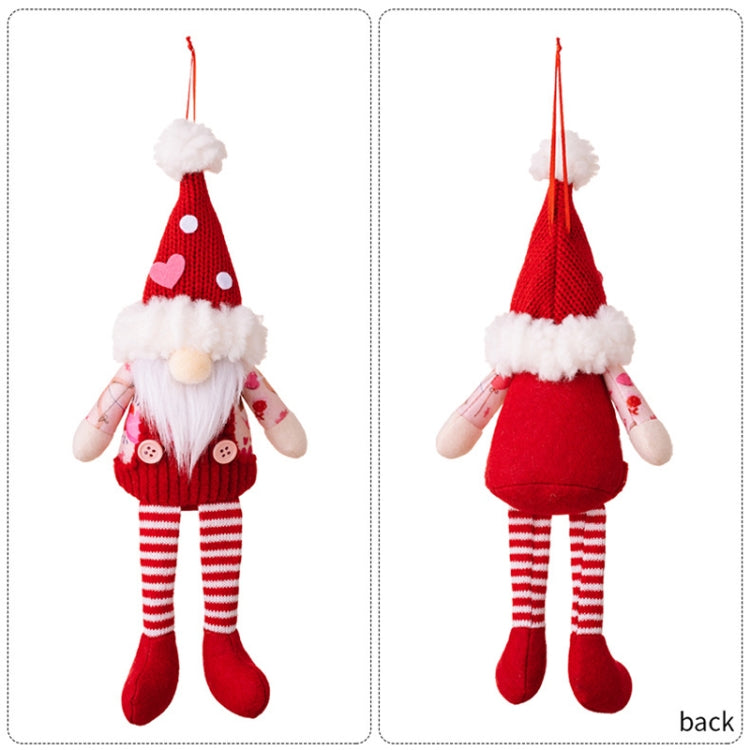 Christmas Wool Ball Knitted Hat Doll Pendant Valentine Day Decoration Knitted Rudolph Hanging Legs Dolls