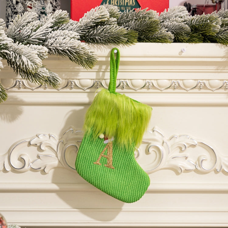 Knitted Letter Christmas Sock DIY Home Hangings, Style: A